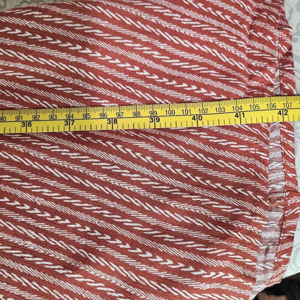 Hayden LA Rust Red Cream Striped Boho Short Sleeve Maxi Dress Large - Picture 9 of 10